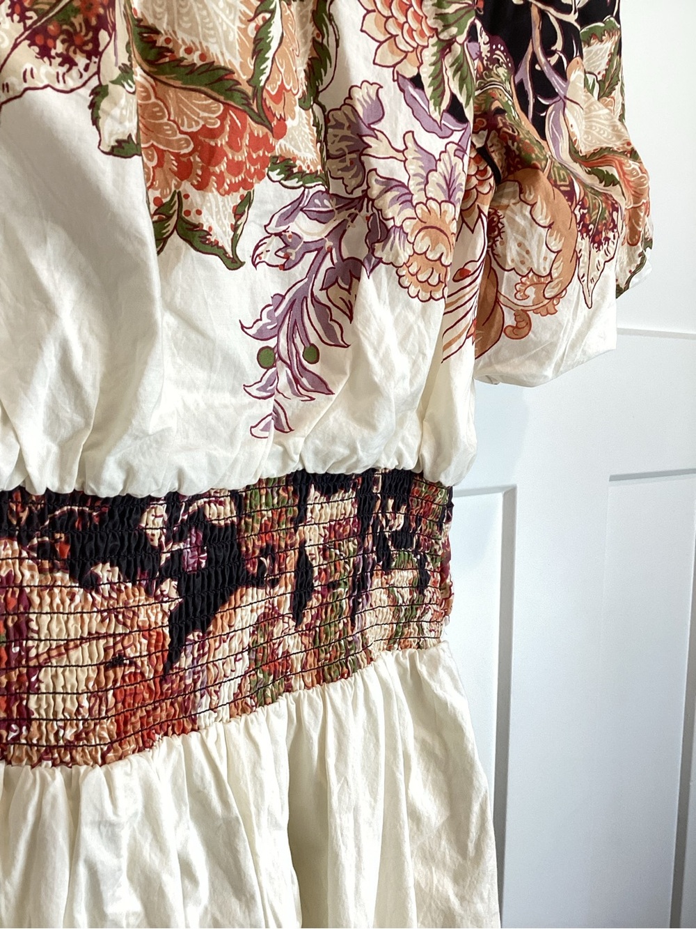 Anthropologie Katerina Short-Sleeve Button-Front Maxi Dress XL Black Floral - Picture 13 of 15